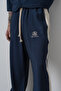 Men's District Embroidered Fakir Sleeve Oversized Shirt and Pants Set Navy Blue - 6