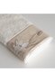 Mihra Hand Face Towel 100% Organic Cotton Linen Border Embroidered Cream 50X90 cm - 4