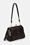 Women's Brown Clip-On Multi-Compartment Soft Leather Hand, Shoulder and Crossbody Bag