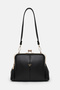 Women's Black Clip-On Multi-Pocket Soft Leather Hand, Shoulder and Crossbody Bag - 6