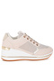 Women's Faux Leather & Mesh Sneakers In Beige - 2