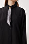Scarf Detailed Oversized Woven Shirt Ldz0061 Black - 5