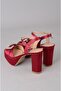 Seç 850 Platform Heelled Evening Dress Shoes (Heel:10,5Cm, Platform:4Cm) Bordo Satin - 6