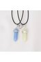 2-Piece Natural Stone Heart Detail Magnetic Rope Necklace, Friendship Necklace, Best Friends