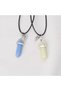 2-Piece Natural Stone Heart Detail Magnetic Rope Necklace, Friendship Necklace, Best Friends - 2