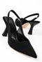 Freesia Women's Open Back Rubber Detailed Pointed Toe Shoes Heeled Shoes B4396 - 4