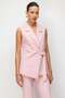 Belted Belt Double-Breasted Collar Vest - 3