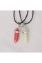 2-Piece Natural Stone Heart Detail Magnetic Rope Necklace, Friendship Necklace, Best Friends