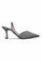 Agnes Women's Glittery Pointed Toe with Elastic Back Heeled Shoes B4019
