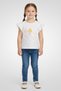 Baby Toddlers Girl Short Sleeve Graphic Print Top, White