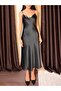 Women's Degaje Detailed Satin Dress - 5