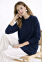 Patterned Tesettür Tunik N3192 Navy Blue - 2