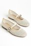 Skin Skin Women's Stone Detailed Mesh Daily Wear Ballet Flats