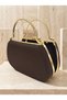 Brown Z.A.R.A Satin Stone Strappy Chain Women's Evening Dress Bag Wedding Engagement Graduation - 4