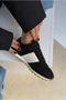 Women's Sports Shoes Black Suede - 4