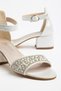 Casual Very Stylish Girls' Stone Heeled Evening Dress Shoes -White - 5