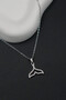 Zircon Stone Whale Tail Women's Steel Necklace – Silver Color - 4