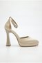 Women's Special Design Pointed Toe Platform Heeled Satin Evening Dress Shoes, Wedding Dress Shoes - 6