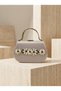 Silver Color Glittery Satin Stone Strappy Chain Women's Evening Dress Bag Wedding Engagement Graduation - 3