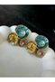 Stainless Steel Special Design Mine Engraved Multi Color Women Earring - 3