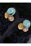 Stainless Steel Special Design Mine Engraved Multi Color Women Earring - 6