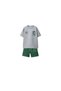 Boy's Cotton Piece Gray Printed T-Shirt and Green Shorts Set - College Themed - 2