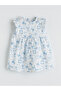 Ecru Patterned Baby Girl Poplin Dress - 2