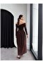 Asymmetric Collar Ruched Detail Maxi Dress - 5