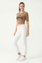 Short Sleeve Cropped T-Shirt Printed Crew Neck Fitted Slim Fit - Dark Beige - 3