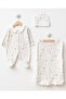 Desire Patterned Self-Gloved 3-Piece Organic Hospital Discharge Set for Newborns - 2