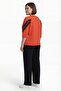 Women's Orange Summer Dress with Elastic Waist and Accessories, Piece Paneled Top and Bottom Set - 4