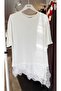 Asymmetrical Cut Oversized Blouse in Satin with Lace Combinations - 3