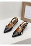 26104824Y Front Buckle Detail Genuine De Leather Rkasi Open 5cm İnc Stiletto Heel Ti̇letto Shoes Women