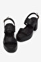 Women's Black Comfortable Fit PU Sole Heels Sandals - 4