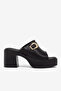Women's Black High-Sole Comfortable Shoes Buckled Slipper - 5