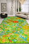 Mosso Green Theme Flower and Cheetah Figure Patterned Woven Base Modern Decorative Rug Mosso3262 - 2