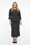 Women's Black Summer Dress with Elastic Waist, Sleeves and Side Zippers with Accessories Top and Bottom Set
