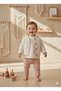 100% Cotton 3-Piece Baby Girl Set – Stylish Combination of Knitted Jacket, Muslin Blouse, and Powder Pants 6-24 Months - 4