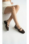 Women's Heeled Lace-Looking Ankle-Strapped Daily Summer Ballerinas with Middle Straps - 2