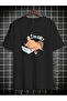 Women's Cat Printed Oversized Comfortable Daily Use Combed Cotton T-Shirt Set of Three - 2