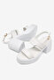 Women's White Comfortable Fit PU Sole Heels Sandals - 4