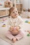 100% Cotton 3-Piece Baby Girl Set – Stylish Combination of Knitted Jacket, Muslin Blouse, and Powder Pants 6-24 Months - 3