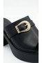 Buckle Detail Open-Front High-Heeled Comfortable Women's Summer Shoes Slipper Sandals - 3