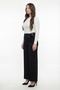 Women's Black Seasonal Lace-Up Special Design Pipe Leg Trousers - 2
