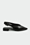 Onic Black Buckle Detail Women's Flat Ballet Flats - 2