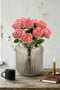 Artificial Flower 9-Piece Gentle Luxury Gonca Rose Branch Bunch 35 cm Pink - 2