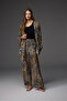 Viscose Patterned Dressing Gown, Athlete Pants, 3-Piece Set Bm-1849