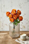 Artificial Flower 9-Piece Polite Luxury Gonca Rose Branch Bunch 35 cm Orange - 2