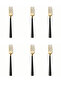 6-Piece Gold Stainless Steel Dinner Forks – Black Strappy Table Forks - 2
