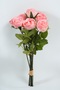 Artificial Flower 9-Piece Gentle Luxury Gonca Rose Branch Bunch 35 cm Pink - 3